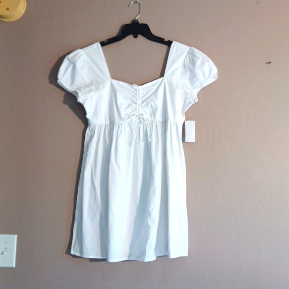 Planet GOLD XL BRIGHT WHITE DRESS ELASTIC BACK NWT HARD TO FIND!